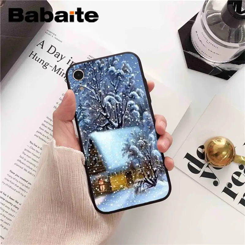 Babaite пейзаж зимний светильник Снег DIY печать PhoneCase для iPhone6S 6plus 7plus 8 8Plus X Xs MAX 5 5S XR 11 11pro 11promax