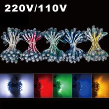 50 шт./лот светодиодный пиксельный модульный DC5V IP67 Водонепроницаемый точечными светильниками 9 мм цифровой прибор приемно-Строка Светодиодный неэкранированная лампа для рекламы