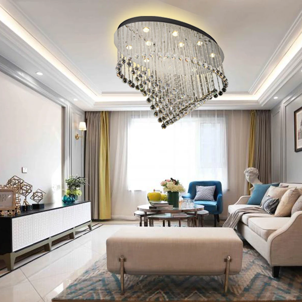 Neue oval design decke kristall kronleuchter LED kristall ... Neue oval design decke kristall kronleuchter LED kristall ...