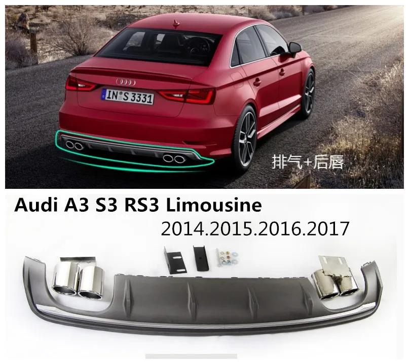 Автомобильный задний спойлер для Audi A3 S3 RS3 Limousine 2014.2015.2016.2017 высококачественный