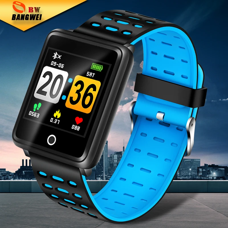 

BANGWI New Fashion Sport Smart Watch Men Women Fitness Tracker Pedometer Blood Pressure Heart Rate Blood oxy Monitor Smartwatch