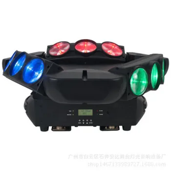 

Free Shipping HOT Sale NEW Moving Head Light Mini 16/48CH DMX Stage Lights LED Spider 9x12W RGBW Beam