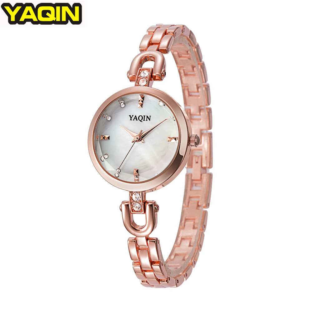 

YAQIN Women's Quartz Watch with Diamond Ladies Top Brand Luxury Jewelry Bracelet Watches Stainless Steel Famale Relogio Feminino