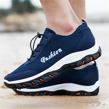 

2019 Fashion Summer Men's Casual Work Shoes Outdoor Sneakers Mesh Comfortable Breathable Loafers Male Walking Shoes Travel Shoes