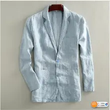 Новое поступление, модный весенне-осенний Блейзер, хлопковый льняной костюм, мужской тонкий повседневный пиджак высокого качества размера плюс, s, m, l, xl, XXL