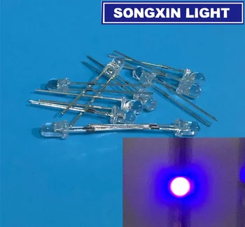 

Free shipping 500PCS 3MM Purple / UV LED super bright F3 LED Diodes 390-410NM F3MM Diodes 3mm led 3mm uv /purple