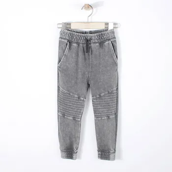Baby Boys Pencil Sports Pants Spring New Water Washing Jogging Pants Children Elastic Soft Jeans For Kids Fashion Bike Pants 2
