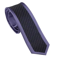 Для мужчин костюм Галстуки Дизайн серый границы фиолетовый с желтой точкой галстук микрофибры узкий галстук 6 см Сорочки выходные для мужчин свадебные галстук