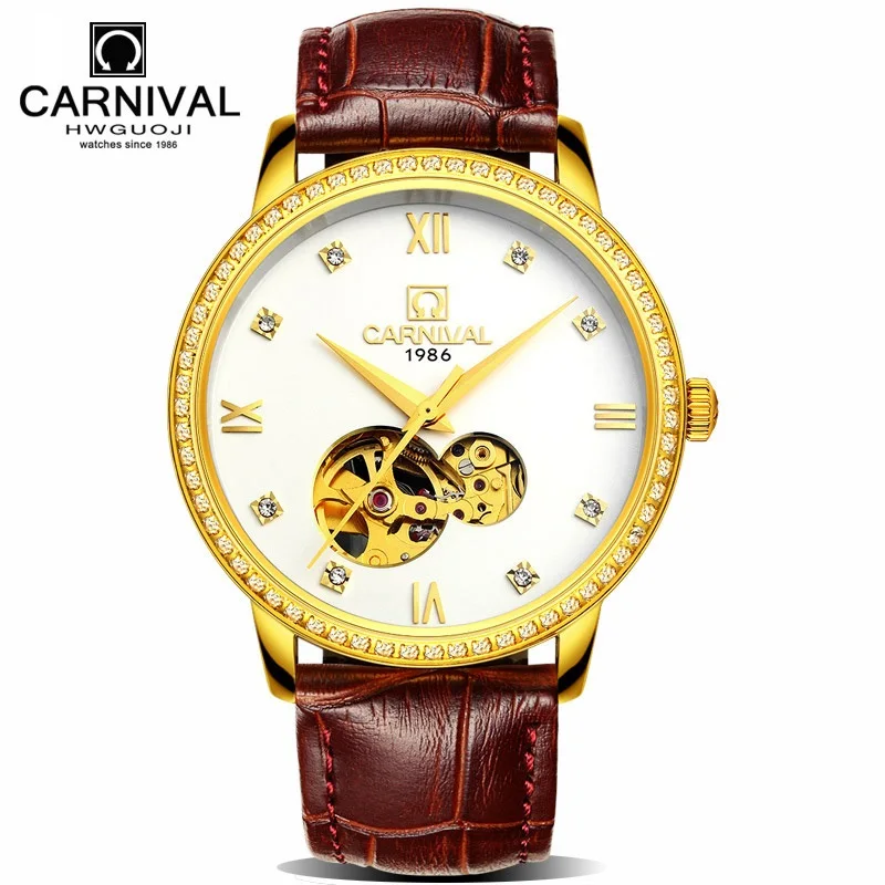 

Ultrathin tourbillon men watch CARNIVAL Automatic Watch Men MIYOTA Leather Band Sapphire Waterproof Fashion mechanical watches