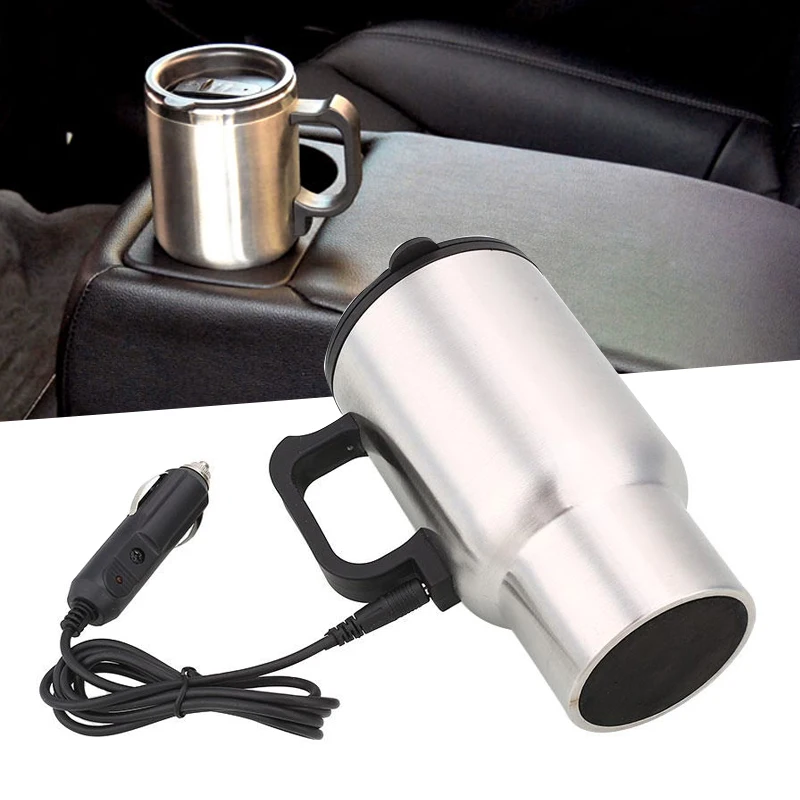 

450ML Auto Car Heating Cup In Car Charger Stainless Steel Coffee Tea Water Heater Cigarette Lighter Adapter Style