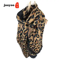 Шарф с леопардовым принтом для женщин Зимний шарф-одеяло хлопок шарфы для шали леди мода длинный абзац дикий