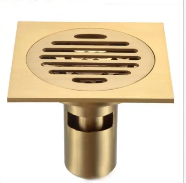 Европейский бронзовый глубокий водный дезодорант напольный душ квадратная решетка форма Товары для ванной комнаты - Цвет: SMT015
