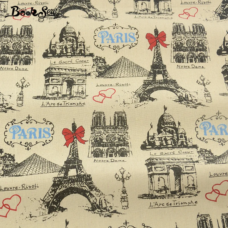 Booksew Текстиль для дома Париж тема Стиль хлопок белье Ткань Вышивание tissu скатерти
