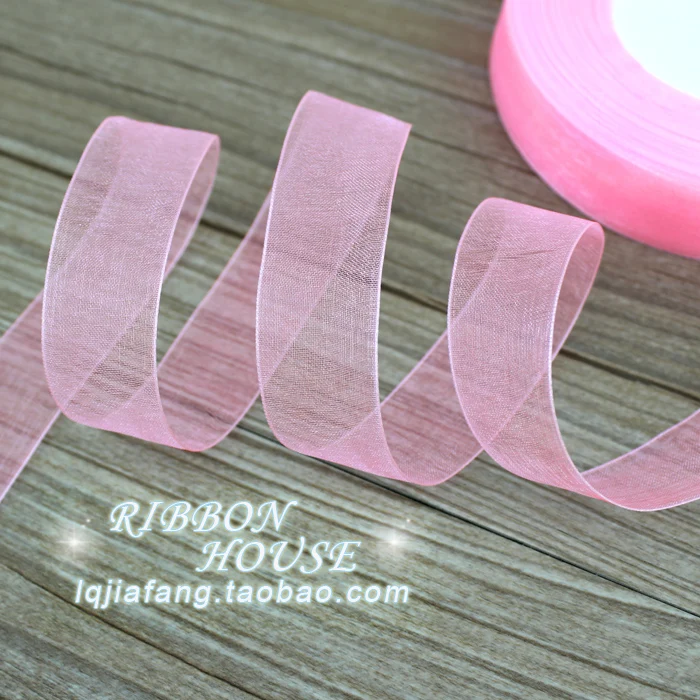 Горячая Распродажа (3 мм 7 см) розовая шелковая атласная лента для упаковки