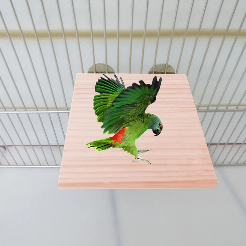 

Wood Cage Board Squirrel Parrot Bird Standing Platform Hamster Pet Rat Hang Toy