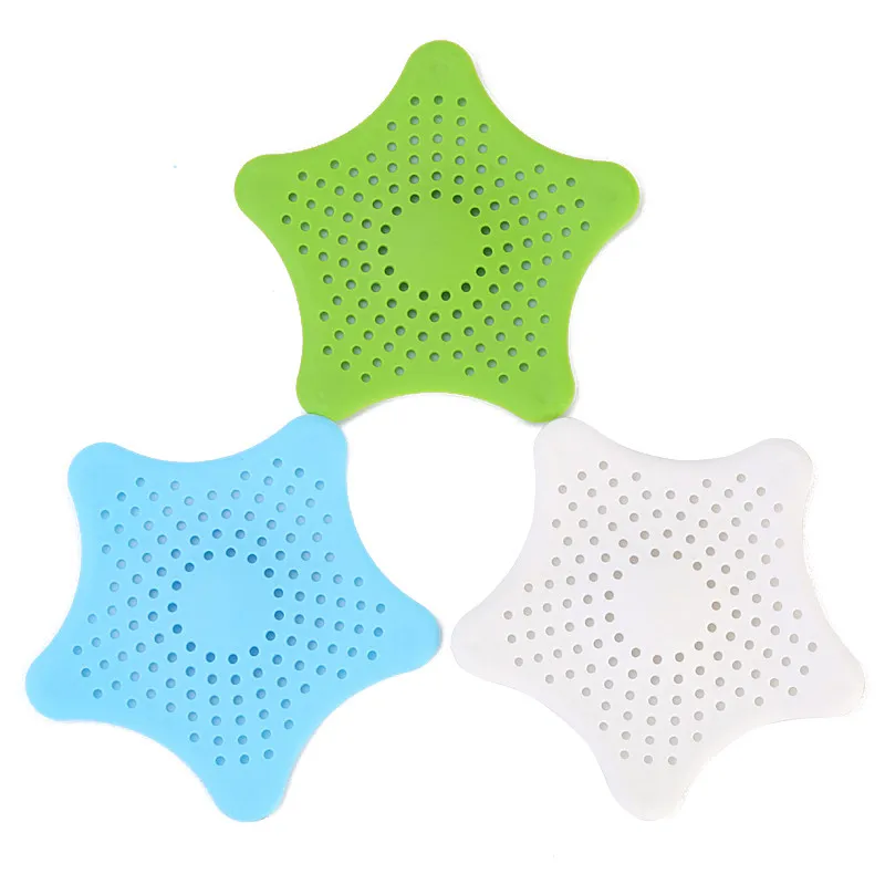 1Pc Star Sewer Outfall Strainer Bathroom Sink Filter Anti-blocking Floor Drain Hair Stopper Catcher Kitchen Bathroom Accessories
