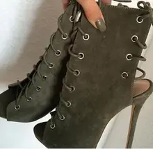 Cheap Price Newest Gladiator Women Sandals Boots Peep Toe Spiked High Heels Suede Leather Peep Toe Lace-up Woman Ankle Boots Cheap Price Newest Gladiator Women Sandals Boots Peep Toe Spiked High Heels Suede Leather Peep Toe Lace-up Woman Ankle Boots