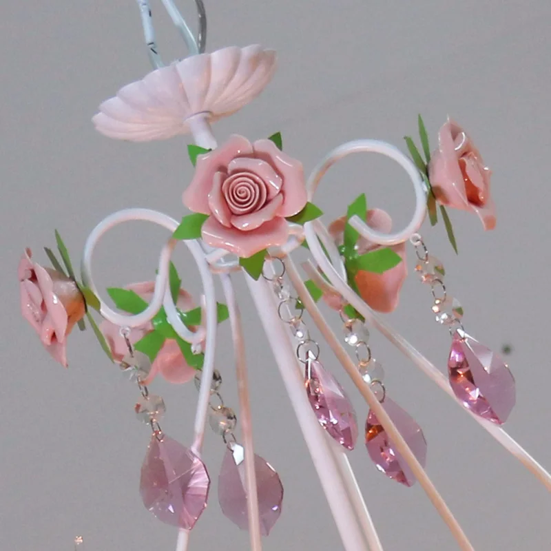 Свадебная люстра розового цвета хрустальная лампа для ресторана современный