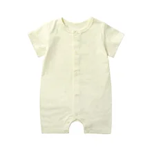 Высококачественная одежда для новорожденных, органический материал, хлопковый комбинезон с коротким рукавом для маленьких мальчиков, летняя одежда для младенцев, детский комбинезон