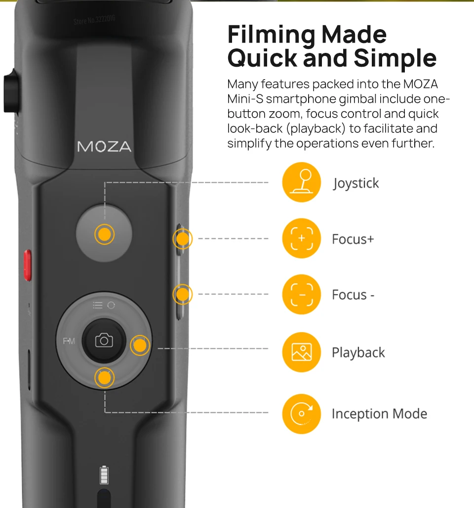 MOZA MINI-S 3-осевой Складной Карманный ручной шарнирный стабилизатор для камеры GoPro MINI S для iPhone X смартфон GoPro