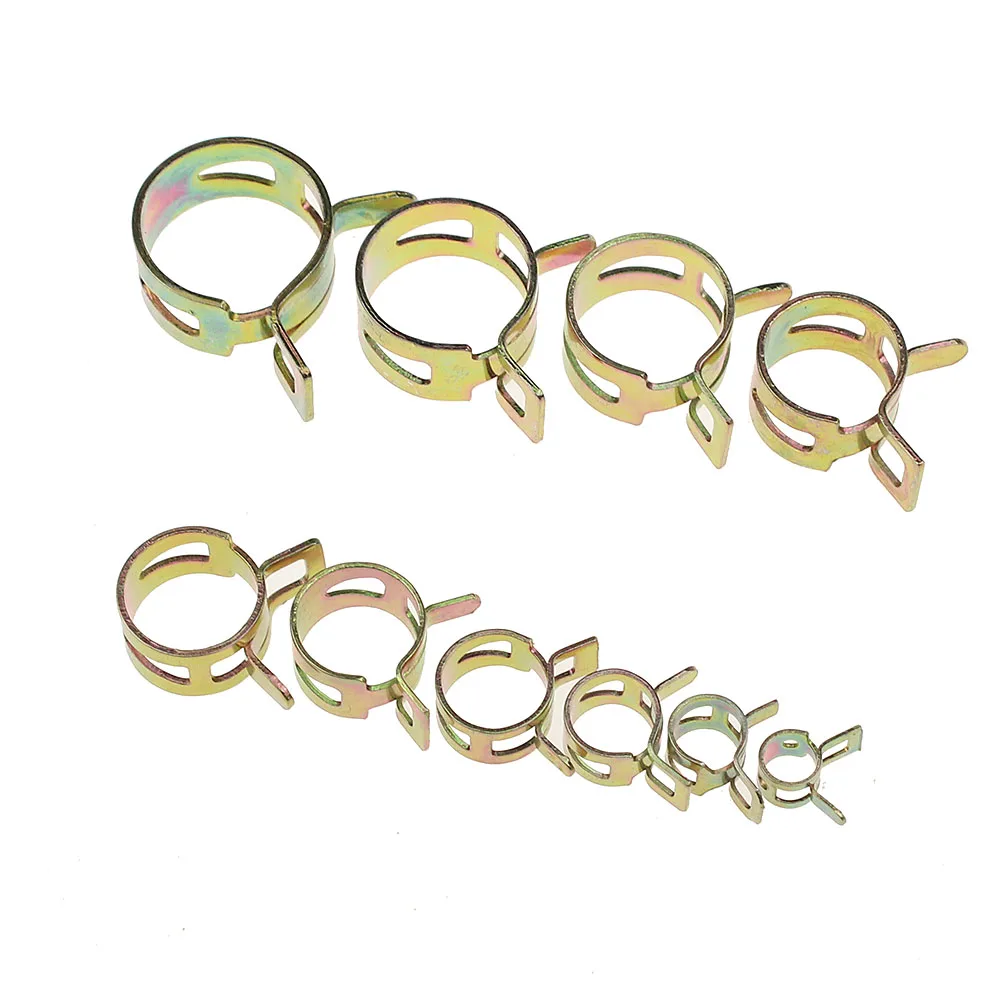 100Pcs 6-22mm Spring Clip Fuel Line Hose Water Pipe Air Tube Clamps Fastener