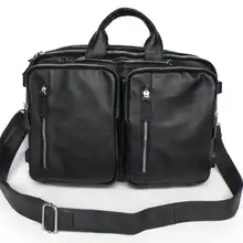 Винтажные черные мужские сумки из натуральной кожи, сумка для бизнеса, портфель, портфель из натуральной кожи, мужские сумки-мессенджеры# MD-J7041