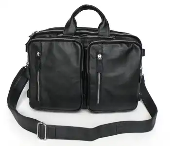 

Vintage Black Men Bags Genuine Leather Bag Business Bag Briefcase Portfolio Real Leather Shoulder Men Messenger Bags #MD-J7041