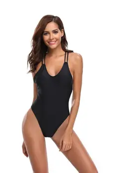 

2019 new black one-piece swimsuit bikini
