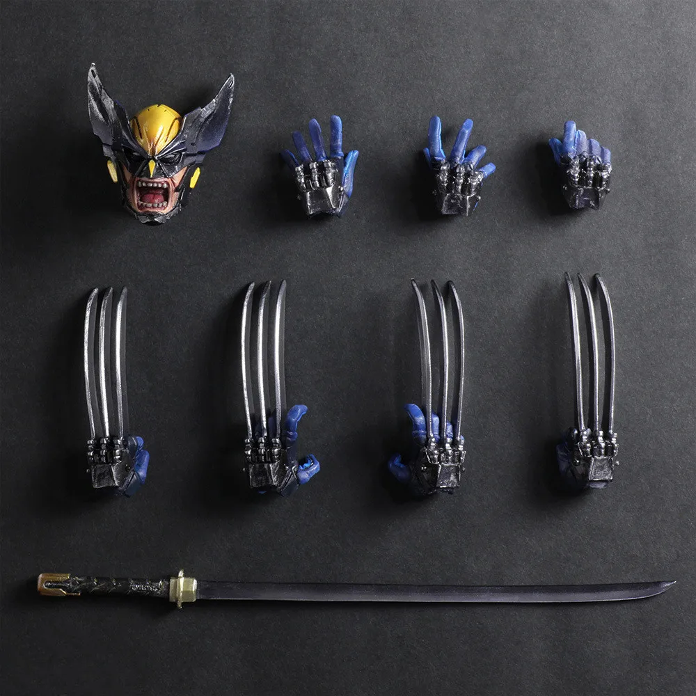 26cm Play Arts X-MAN Super Hero Wolverine PVC Action Figure Resin Collection Model Toy Gifts  (5)