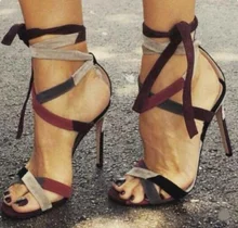 Mixed Colors Strappy Strappy Sandals For Women 2019 High Heels Lace-up Gladiator Sandals Shoes Cut-out Banqut Dress Shoes Mixed Colors Strappy Strappy Sandals For Women 2019 High Heels Lace-up Gladiator Sandals Shoes Cut-out Banqut Dress Shoes