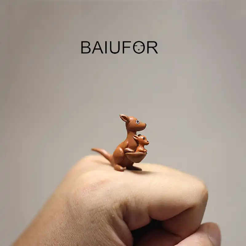 Baiufor miniaturas terrário animais kawaii kangaroo modelo diy fada jardim decoração suculentas planta ornamento artesanato plástico