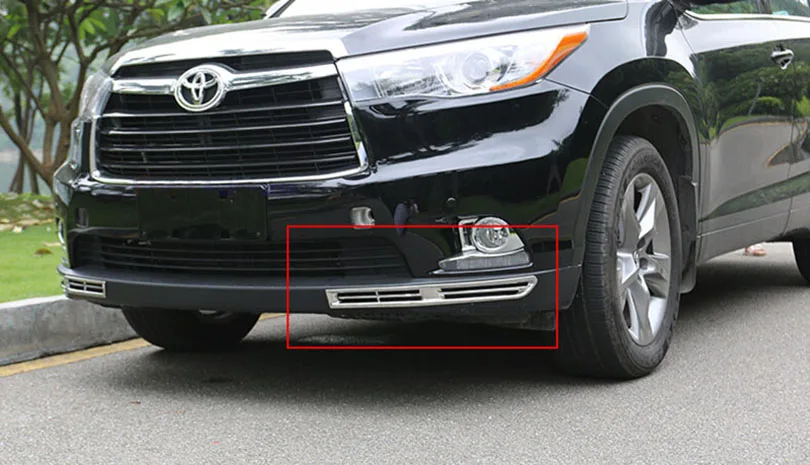 2 шт. хромированные Противотуманные фары на передний бампер для Toyota Highlander 2014 2015