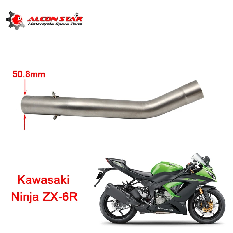 Alconstar ZX 6R Motocross Motorcycle Exhaust Muffler Middle Pipe Side