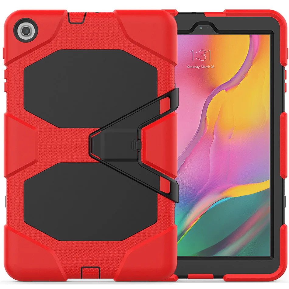 For Samsung Galaxy Tab A 10.1 T510 T515 SM-T510 Tablet Shockproof Hard case Military Heavy Duty Silicone Rugged Stand Cover