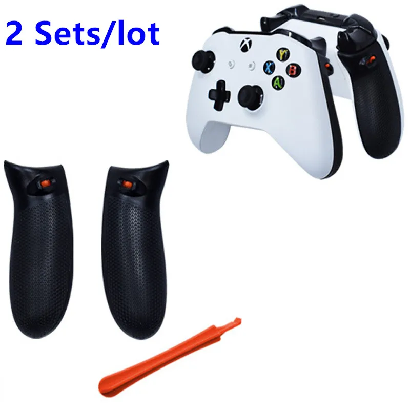

2 Sets Right Left Side Rails, Replacement Rear Handle Grips, Back Panels Faceplates Kits for Xbox One Xbox One S and Xbox One X
