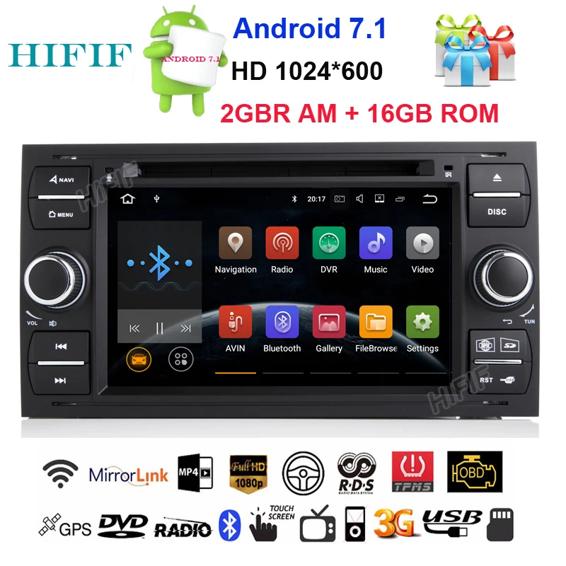 Sale HIFIF Android7.12 2 Din 7 Inch Car DVD Player For Ford/Focus/Mondeo/Transit/C-MAX/Fiest With GPS Navigation Radio 1080P Ipod Map 0 Sale HIFIF Android7.12 2 Din 7 Inch Car DVD Player For Ford/Focus/Mondeo/Transit/C-MAX/Fiest With GPS Navigation Radio 1080P Ipod Map 0
