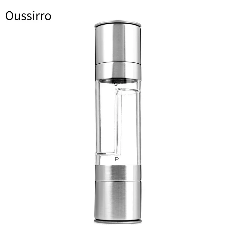 Pepper Grinder 2 in 1 Stainless Steel Manual Salt Mill Seasoning Kitchen Tools Grinding for Cooking Restaurants | Дом и сад