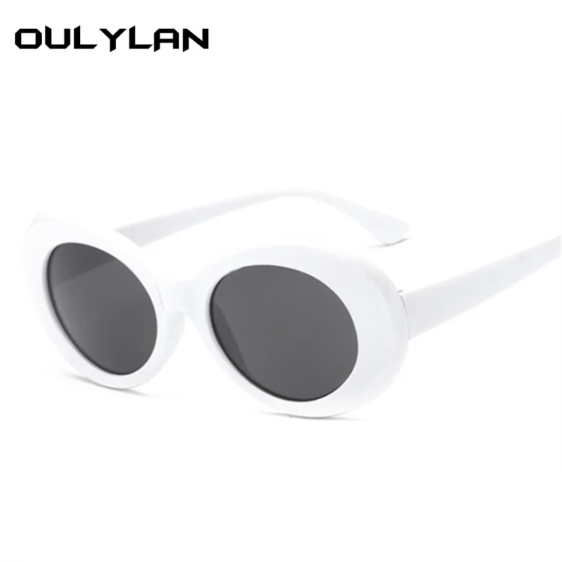 Oulylan Clout Goggles Kurt Cobain Sunglasses Men Vintage Oval Sun