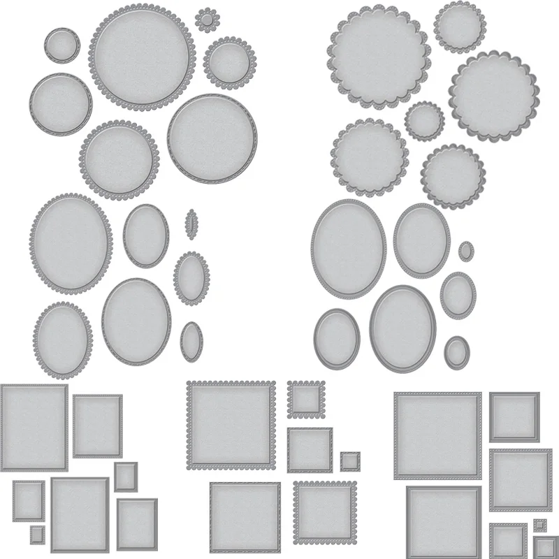 

Circle Square Rectangle Frame Metal Cutting Dies Stencil New for DIY Scrapbooking Embossing Decoration Paper Card Craft Die 2019