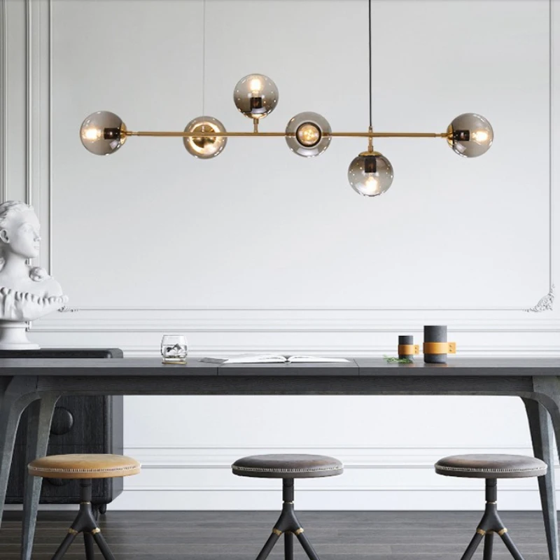 

Nordic Glass Ball Restaurant Led Chandeliers Parlor Bedroom Hanglamp Modern Cord Suspension Pendant Lamp Fixtures Loft Deco