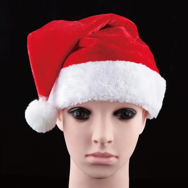 40*30 см 3 шт./упак. Рождественская шапка из плюша лучший рождественский подарок подарки Санта-Клауса для детей из высококачественного материала Рождественская шляпа - Цвет: Красный
