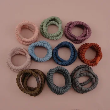 20 PZ Colori Assortiti Elasticità Supporti per coda di cavallo elastici robusti a torsione da 6 mm Fasce per capelli Corde intrecciate Fascette elastiche per capelli