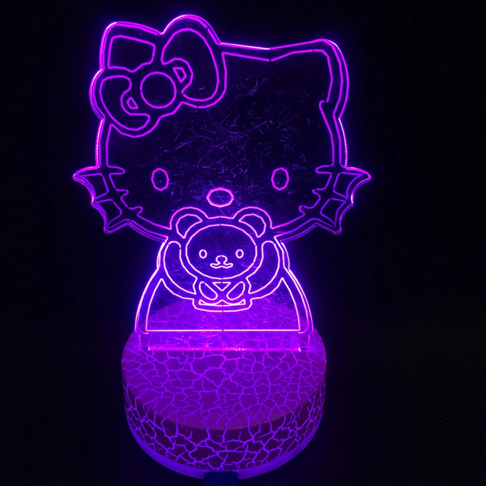 Hello Kitty Led Desk Table Lamp Night Lights Usb Acrylic Colorful
