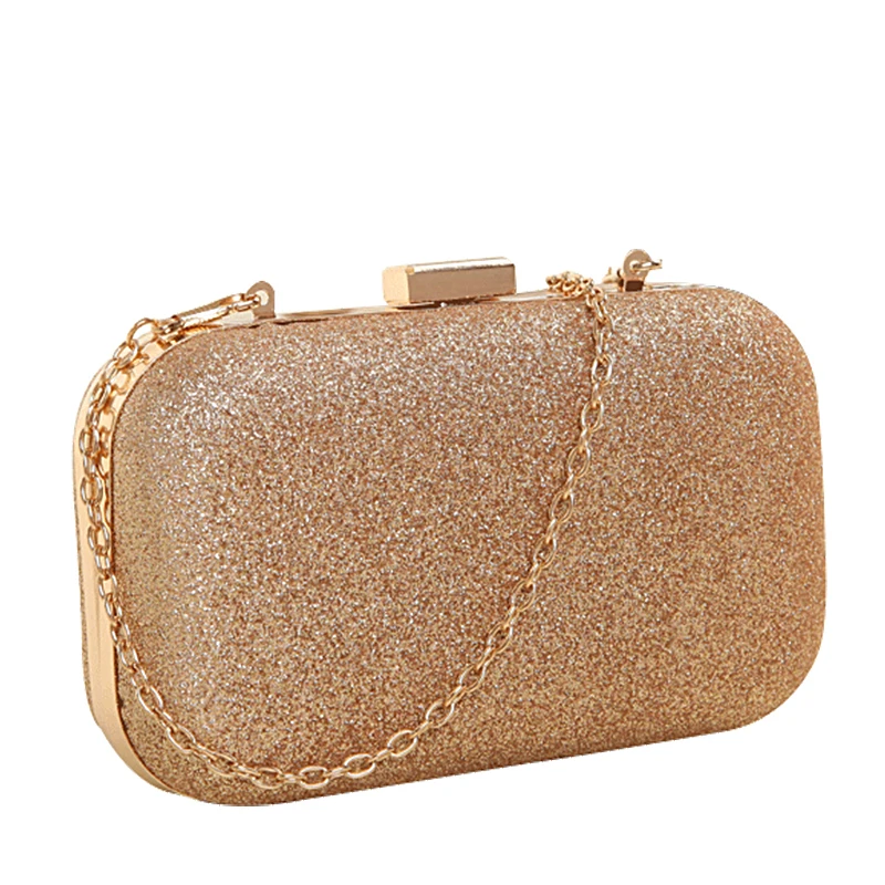 

Golden Evening Clutch Bag Women Bags Wedding Shiny Handbags Bridal Metal Bow Clutches Bag Chain Shoulder Bag bolsas feminina