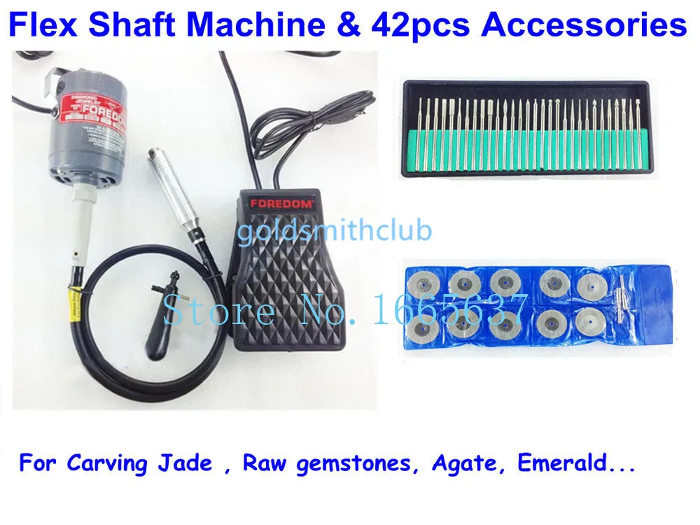 

Promotion Flex Shaft Machine CC30 Motor for Carving Jade Raw gemstones Agate Emerald 42pcs Accessories