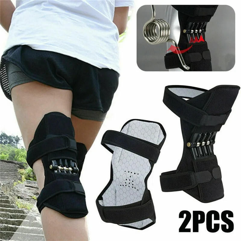 

2PCS Breathable Non Slip Knee Booster Pad Powerful Joint Support Brace Kneepads Sport Patella Protector Powerleg Elder Dropship