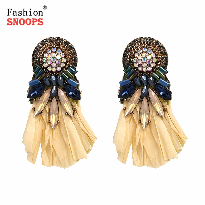 Винтажные серьги-кисточки для женщин, богемные серьги с бахромой и кристаллами, женские модные ювелирные аксессуары