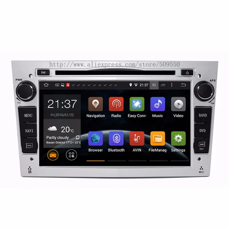 Sale 2G+16G Silver 2DIN Android 6.0 Car DVD  GPS for Vauxhall/Opel/Antara/VECTRA/ZAFIRA/Astra H G J Canbus FM GPS BT 1080P 1