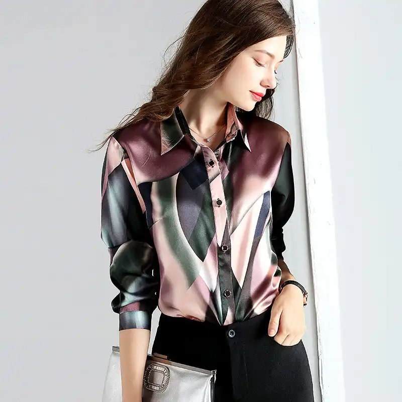 blusas de seda mujer