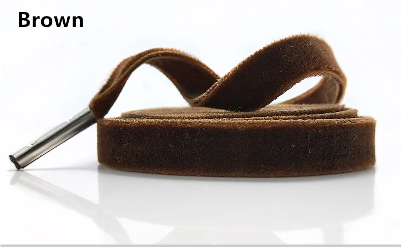 80 см/120 см длина 1 см ширина Двусторонняя Бархатная поверхность шнурки для женщин и мужчин черная цветная кожаная Спортивная повседневная обувь шнурки - Цвет: Brown
